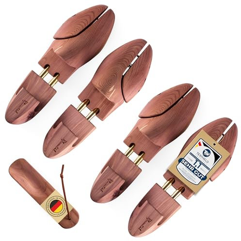 Blumtal TESTSIEGER Premium Schuhspanner Zedernholz - Schuhspanner Herren und Damen inkl. Schuhlöffel - Schuhdehner ergonomisch - Schuhweiter - Shoe Stretcher pflegend und geruchsbindend - Größen 38-47