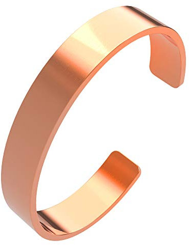 Aranato Kupferarmband 10mm Natur Armspange massiv Kupfer ohne Magnet – Schlichtes Design Armreif