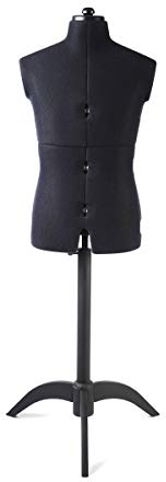 Sewing Online Adjustable Trouser / Tailors Dummy, Male Dress Form in Black, with Black Wooden Stand Chest Size 94-114 cm - Pin, Measure, Fit and Display your Clothes on this Dressmakers Dummy - FG160