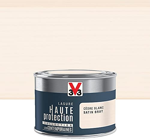 V33 Lasure HP Les contemporaines 8 Ans cèdre Blanc satiné 0.125 l