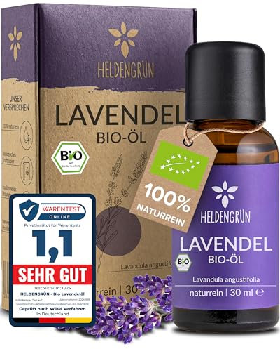 Heldengrün® BIO Lavendelöl [100% NATURREIN] Lavandula angustifolia - Echtes Lavendelöl: floral, frisch & voller Seele - Aromatherapie Lavendel - Ätherisches Öl