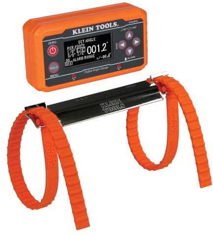 Klein Tools 80036 Level, Digitales elektronisches Wasserwaage- und Winkelmesser-Werkzeugset mit Klempnerriemen, programmierbare Winkel, Magnetfuß, 2-teilig