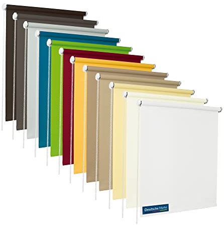 TEXMAXX® Rollo lichtdurchlässig und Blickdicht mit Bohren - 160 x 180 cm Stoffbreite (Rollobreite 165 cm) in Weiss/Rollos für Fenster mit Bohren als Sichtschutz Fenster innen inkl. Zubehör