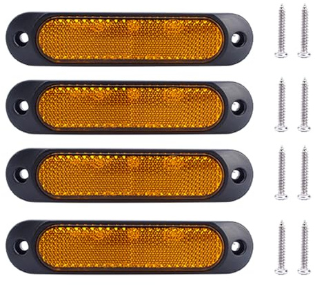 Kardne 4 st 27 LED sidomarkeringslampor, 12V-24V sidomarkeringslampor, indikatorlampa, varningslampor, bakljus, nödljus, bromsljus, för lastbil, bil, släpvagn, trailer, husvagn, KFZ, BUS, SUV (gul)