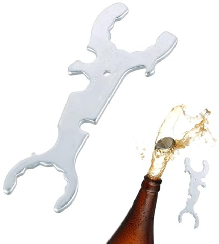 Clé à Bouteille de Gaz en Acier Inoxydable, Clé de Robinet de Bière, Clé de Régulateur de Gaz avec Décapsuleur Intégré Coupleur Multi-Usage, Clé à Gaz pour Le Raccordement