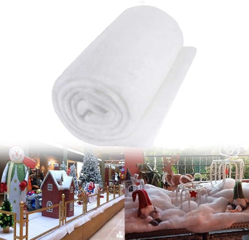 YITONGFU Weihnachten Schneedecke,Schneeteppich,Schneematte,Schneevlies, Schneewatte Decke,Kunstschnee, Dekoschnee,Weihnachtsschmuck(80 x 240 cm)