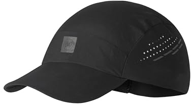 Buff®| Gorra Pack Light Hombre Mujer Adulto Flexible, UPF50, Elemento Reflectante, Comoda, Elastica, Correr, Materiales reciclados, Ventilacion, S/M, Negro