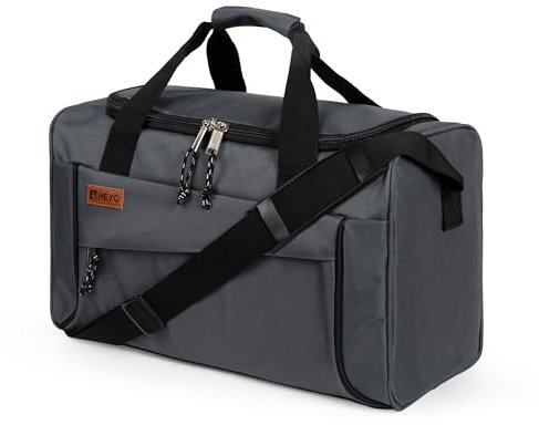 HEYO Sporttasche Reisetasche für Damen und Herren Handgepäck 40x20x25 cm für Reisen Fitness & Gym – Leicht Wasserdicht (Grau, 40x20x25 cm)