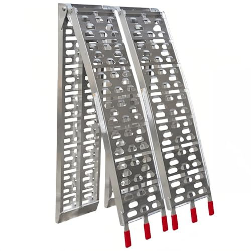 pykaaiiu Klappbare Laderampe，Auffahrrampe, Laderampe aus Aluminium, 50 kg Tragkraft, maximale Steigung 30%, wetterfest, Ladeschienen(A)