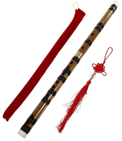 POPETPOP Flauta Tradicional de Bambú Amargo G Afinación, Flauta Profesional de Estilo Antiguo para Adultos y Principiantes, Instrumento Musical Chino de Madera Natural, Adecuado