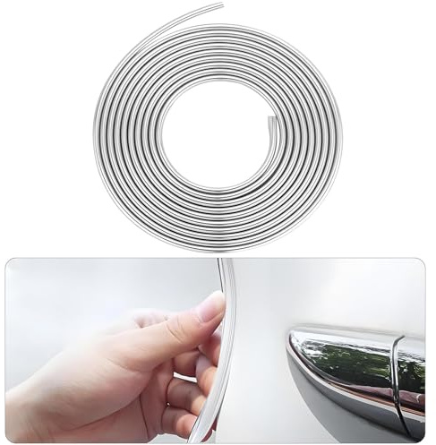 10M Protector de Puerta de Coche se Puede Cortar Plateado Antiarañazos para Carrocería Tira Protección de Borde de Puerta de Coche Adecuado para Coche SUV MPV, Puerta, Maletero, Capó