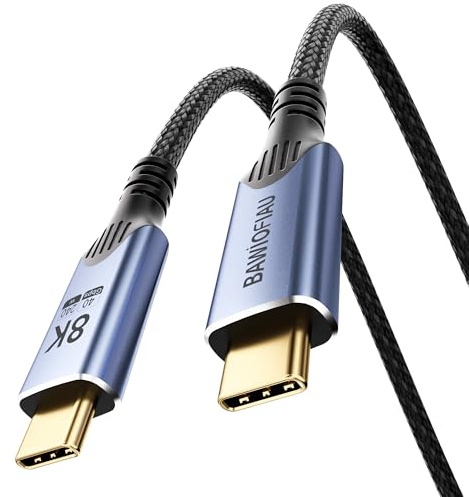 240 W USB C till USB C-kabel 1 m, USB 4.0 kabel 40 Gbps, PD3.1 snabbladdningskabel typ c laddningskabel kompatibel med Thunderbolt 4, usbc datakabel datakabel för bärbar dator, surfplatta, SSD