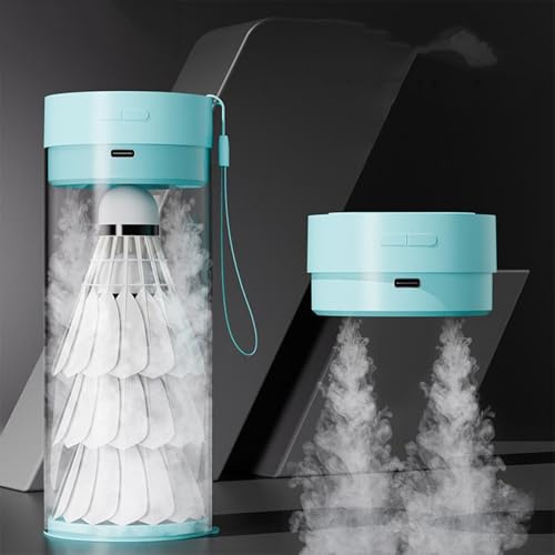 Umidificatore per volani da badminton, vaporizzatore ricaricabile di tipo C 2 in 1 per palline da badminton - Umidificatore e secchio per la conservazione, umidifica le piume per un uso prolungato