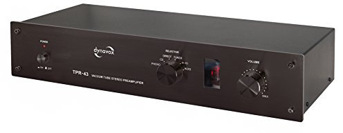 Dynavox TPR-43 Vorstufe, Röhren-Vorstufe mit Phono-Eingang für Schallplattenspieler mit MM-und MC-Abtastsystemen, schwarz
