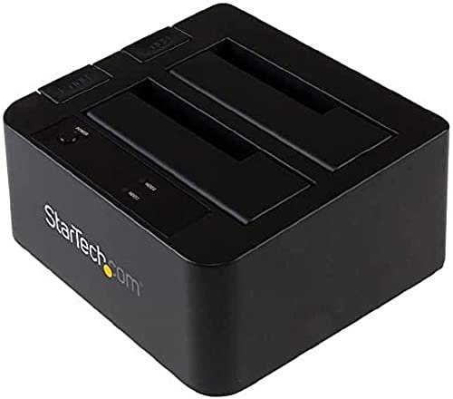 StarTech.com Dual-Bay USB 3.1 to SATA Hard Drive Docking Station, USB 3.1 (10 Gbps), External 2.5/3.5 SATA I/II/III, SSD/HDD Docking Station, Hot-Swap Hard Drive Bay, Top-Loading (SDOCK2U313)