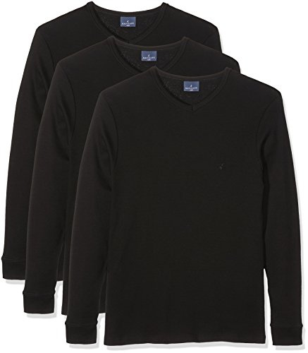 Navigare 114 (Pacco Da 3), Maglia intima a maniche lunghe Uomo, Nero, M confezione da 3