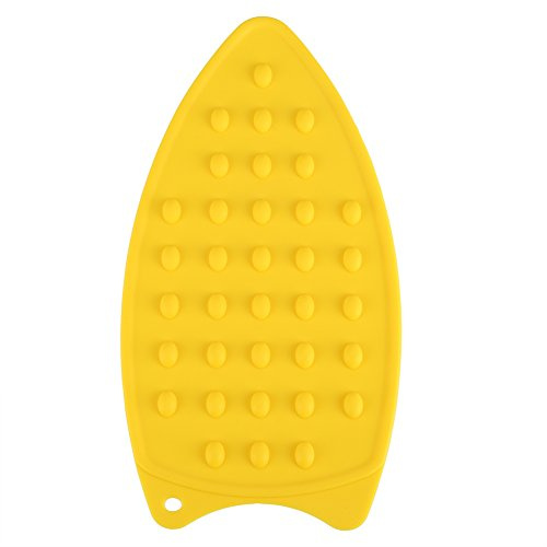Silicone Iron Hot Protection Rest Pad Mat, Safe Surface Iron Stand Mat Ironing, 27 x 14 x 0.7cm / 10.63 x 5.51 x 0.28in (Yellow)