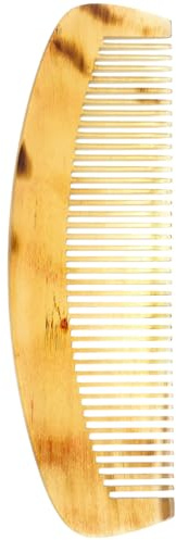 Frcolor Peigne à cheveux en corne de bœuf naturel antistatique peigne portable sans poignée pour prévenir la perte de cheveux chez les hommes