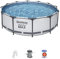 Bestway 56418 | Steel Pro Max – oberirdischer Pool, rund, 366 x 100 cm, inklusive Filterpumpe und Leiter