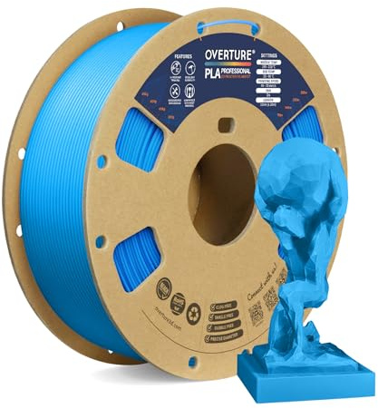 OVERTURE PLA Plus (PLA+) Filament 1.75mm, Stronger & More Durable, Professional Toughness 3D Printer Filament, 1kg (2.2lbs), Cardboard Spool, High Precision +/- 0.02mm (Digital Blue)