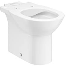 Roca,Debba,ROUND - Taza Rimless con salida dual para inodoro de tanque bajo,Blanco,350mm x 655mm x 760mm,A34299P000