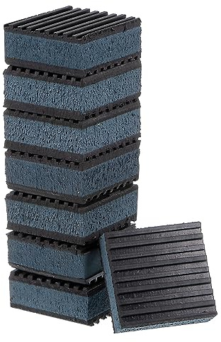 sourcing map 8pcs Rubber Anti Vibration Pads 2 x 2 x 7/8 Isolation Vibration Absorbing Pad Damping Mat Anti-Skid Noise with EVA Center for Air Compressor Conditioner Treadmill Washer
