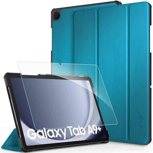 CACOE Funda Compatible con Samsung Galaxy Tab A9+/ A9 Plus 2023 11 Pulgadas– Ultra Slim PU Protectora Carcasa con Función de Soporte función Atril, Azul Eléctrico