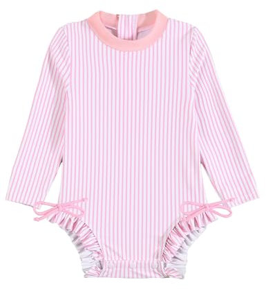 Haokaini Säugling Baby Mädchen EIN Stück Lange Ärmel Rash Guard Badeanzug Zipper Floral Badeanzug Beachwear