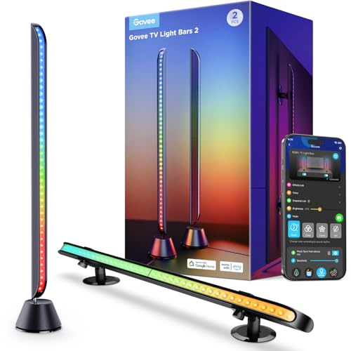 Govee Smart LED Light Bars, 31 Inch RGBIC WiFi Light Bars with Scene and Music Modes, Multiple Placement Options Suitable for 70-85 inch TVs, Works with Alexa,Google Assistant, App Control, 2 Pack