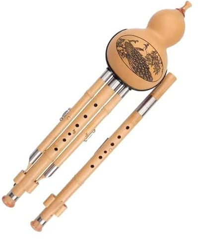 Trärörsinstrument, nationella musikinstrument Hulusi Flöjt Kinesiskt nationellt blåsinstrument Anti-fall C And B Platt Dubbelrör Hulusi Flöjt Professionell Speltyp Hulusi