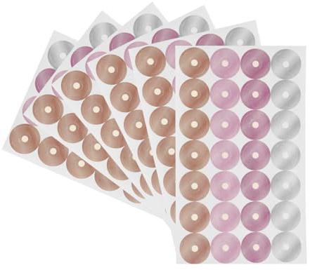 PATIKIL Self-Adhesive Hole Reinforcement Stickers, 560pcs Loose-Leaf Paper Binder Hole Protector Labels for Punch Holes, Orange/Pink/Rose Red/Silver