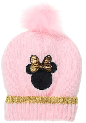 Disney Minnie Mouse Berretto per bambini, regalo per ragazze, berretto con pompon, invernale, berretto invernale (DE/NL/SE/PL, numerico, 54, rosa)