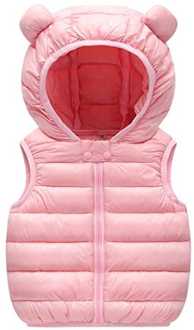 Kinder Steppweste Ärmellos Weste Leichte Jungen Mädchen Winter Warm Gefütterte Jacke Hoodie Sportweste Übeergangsweste Softshell Weste Reißverschluss Wintermantel Reitweste Dünne (3-4 Years)