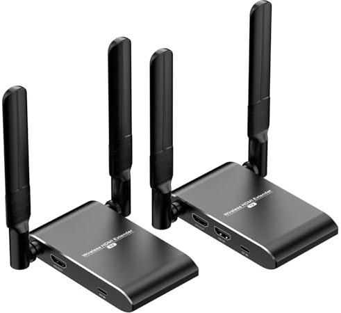 Wireless HDMI Transmitter and Receiver 4K, Binken 150m/492ft Wireless HDMI Extender Kit,4K@30Hz HD hdmi ohne Kabel, Streaming Media Video/Audio von Laptop, Kamera, PS5, PC zu Monitor, Beamer, HDTV