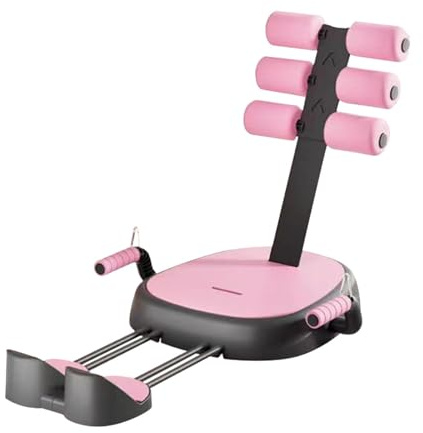 harayaa Barra de Abdominales, Dispositivo de Asistencia para Abdominales, Equipo de Ejercicio para, Ideal para Gimnasio en Casa para Hombres Y Mujere, Rosa