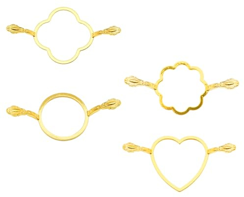 Tabanzhe 4 Pcs Metal Wax Seal Molds Kit, Wax Seal Stamp Templates Stamp Rings for Envelope, Wedding Invitation, Card Sealing & Gift Wrapping