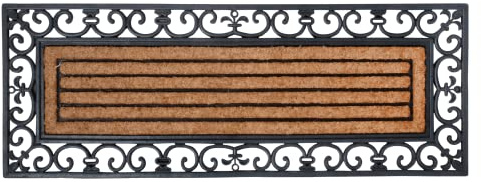 Esschert Design RB109 120 x 45cm XL Rubber Doormat with Coir, Brown and Black