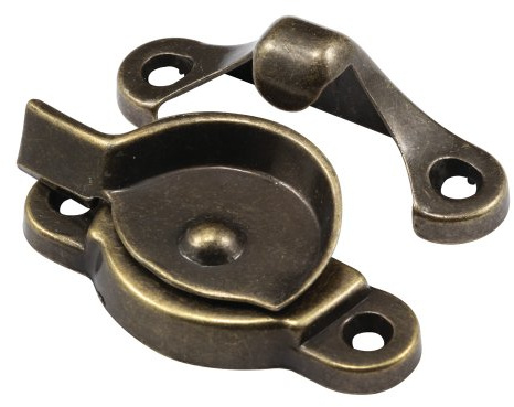Prime-Line F 2653 Diecast Cam Action Window Sash Lock with Alignment Lugs, Mounting Holes 1-3/4 In. on Center, Antique Brass (Single Pack)