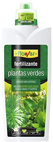 Flower - Fertilizante Líquido para Plantas Verdes de 1000 ml | Rico en Hierro Quelatado | Fácil de Usar | Para Hojas Sanas y Fuertes, Único