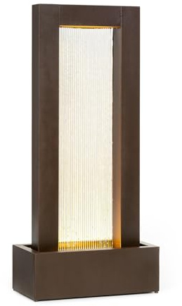 Blumfeldt Skyriver Garden Fountain- Water Feature, Indoor Fountain, Decorative Fountain, Indoor & Outdoor, Water Feature in LoopFlow Concept, 10m Cable with Safety Plug, Lighting, Bronze Look