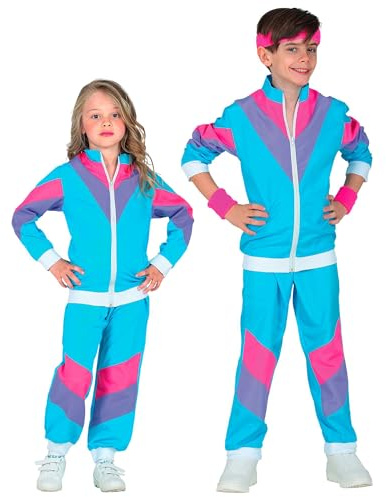 W WIDMANN MILANO Party Fashion - Costume pour enfant: survêtement | Veste et pantalon, tenue rétro des années 80, survêtement pour le carnaval, soirée à thème