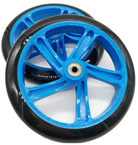 GANMEI 2 Stück Rollerrad 200 mm Material PU Rad Dicke 30 mm ABEC-7 Kugellager Zubehör für Roller, Blau