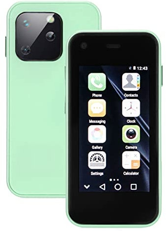 XS13 3G Mini Smartphone, 2.5Inch HD Touchscreen, 1GB RAM 8GB ROM, 1580mAh Batería, para El Sistema Android 6.0, con Bluetooth, WiFi, GPS, Smartphone Lindo, Regalo Ideal para Los Niños(Verde)
