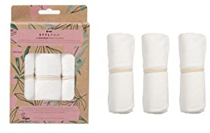 STYLPRO Bamboo Face Cloths 3 Pack – Soft Reusable Flannel Face Cloths for Washing Face – Eco-Friendly Washcloths for Baby or Skin Care – Large Bamboo Flannels for Sensitive Skin