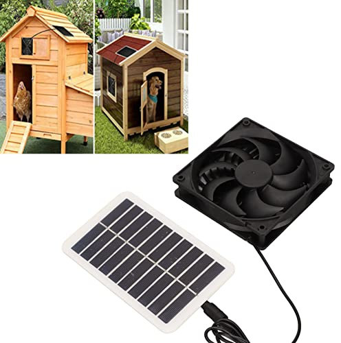 HEEPDD Ventilateur de Panneau Solaire Extracteur d'alimentation Extracteur d'air Énergie Solaire Ventilateur d'échappement Animaux Ventilateur de Maison pour de Compagnie Extérieur Rvs