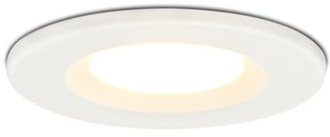 HOFTRONIC - Spot led encastrable plafond extra plat 45mm Blanc - IP65 étanche - 220V 6W 600 Lumen - 2700K Blanc chaud - Dimmable spot salle de bain, cuisine, intérieur et extérieur