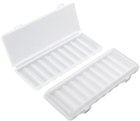 PNGKNYOCN AA Battery Storage Case，Portable Transparent Plastic Battery Case Holds 10 AA batteries for Travelling/Home/Office/Garage（2-pack）