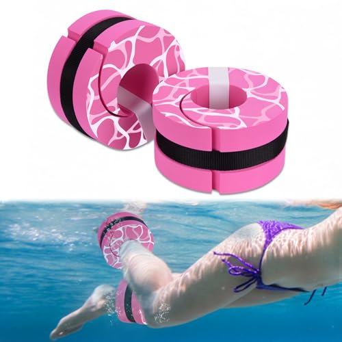 BOOSTEADY Schwimmmanschetten aus hochdichtem Eva für Wassergymnastik Aerobic-Schwimmring mit Verstellbares Gurtband für Knöchel- und Armgurte (Rosa)