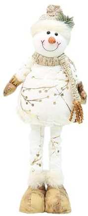 Fenteer Décoration de Noël, Bonhomme de Neige Debout, Jambes télescopiques, poupée de Bonhomme de Neige de Noël, Figurine de Noël pour Chambre d'enfant à