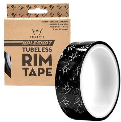 Peaty’s Holeshot Tubeless Rim Tape - 10 Metre Roll, High-Strength Adhesive Bike Protection Tape, Air-Tight Seal, Puncture Resistant & Semi-Transparent for MTB, Road & Gravel Bike Tubeless Setup - 32mm